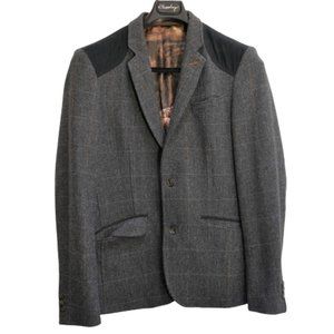 Ted Baker Men's Notch Lapel Single Breasted Tweed Blazer Jacket Gray Size 3